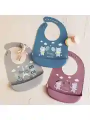 Бордовый canpol babies Bonjour Paris Нагрудник силиконовый с карманом