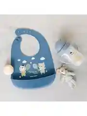 Бордовый canpol babies Bonjour Paris Нагрудник силиконовый с карманом