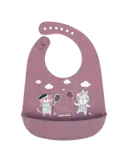 Бордовый canpol babies Bonjour Paris Нагрудник силиконовый с карманом
