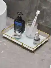 Белый подставка для ванной комнаты, настольный поднос