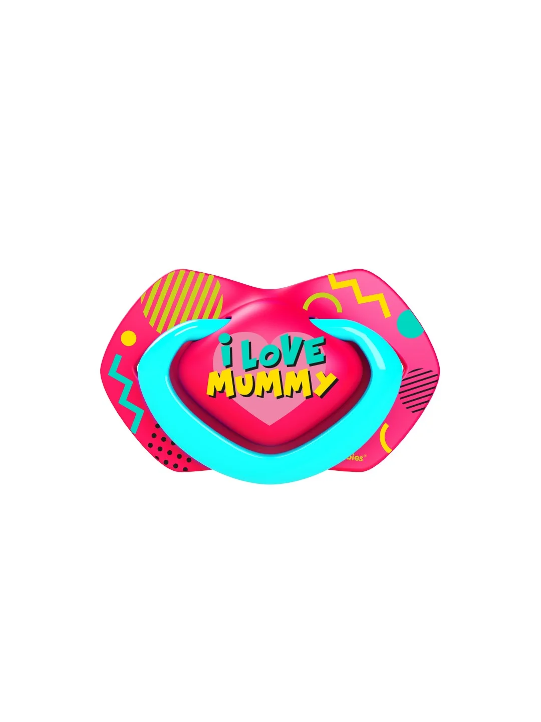 Розовый canpol babies Neon Love, пустышка силиконовая, симметричная, 0-6 месяцев, 2 штуки
