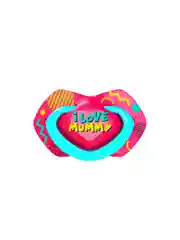 Розовый canpol babies Neon Love, пустышка силиконовая, симметричная, 0-6 месяцев, 2 штуки