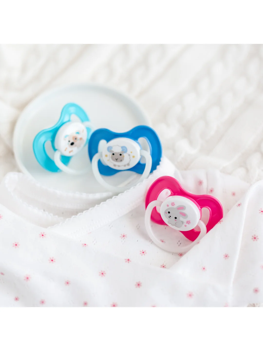 Бирюзовый canpol babies Bunny&Company Пустышка латексная круглая 0-6 месяцев