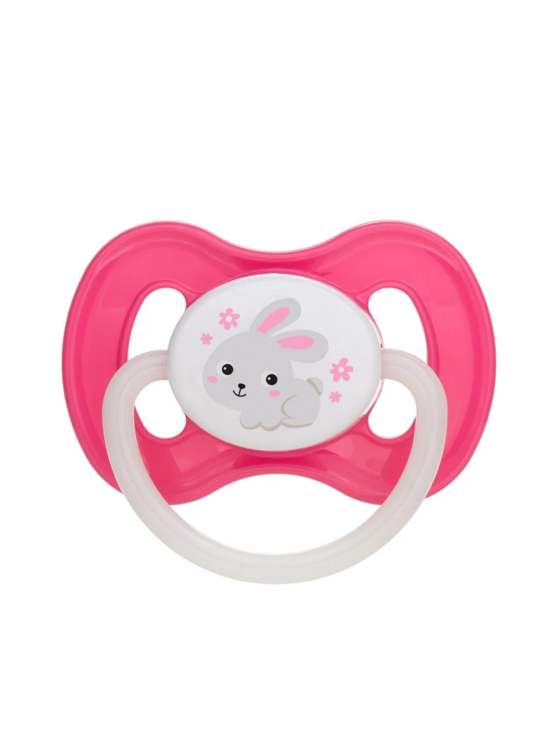 Розовый canpol babies Bunny&Company Пустышка латексная круглая 0-6 месяцев