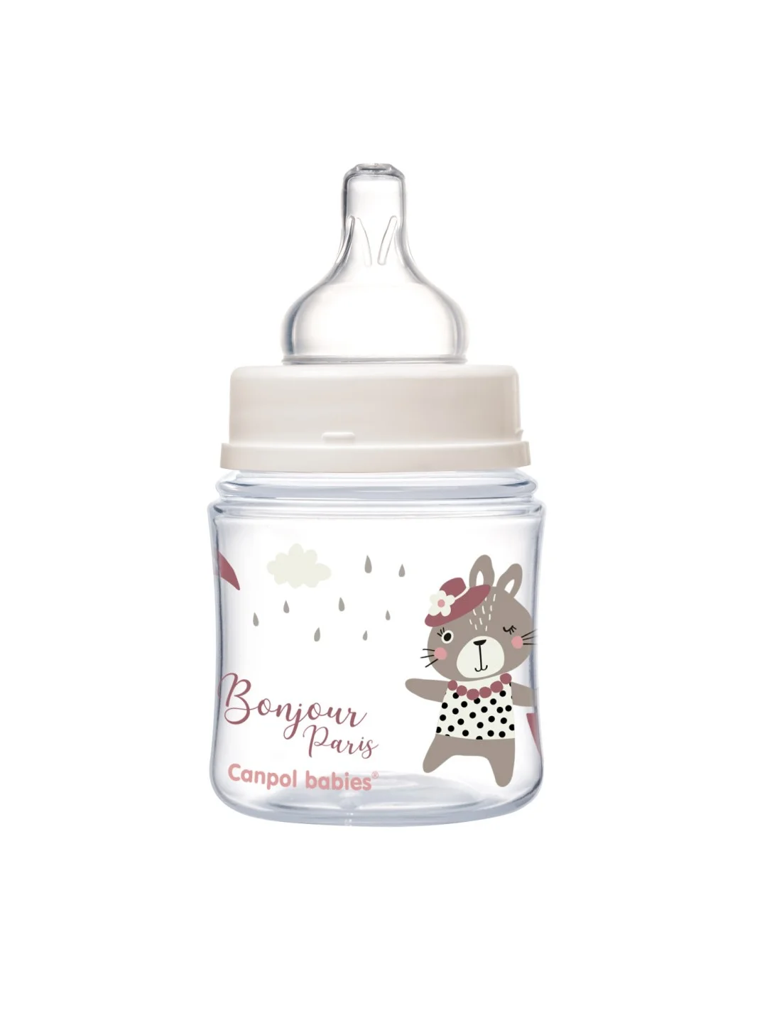 Голубой canpol Babies Bonjour Paris Бутылочка для кормления c широким горлом, 120 мл