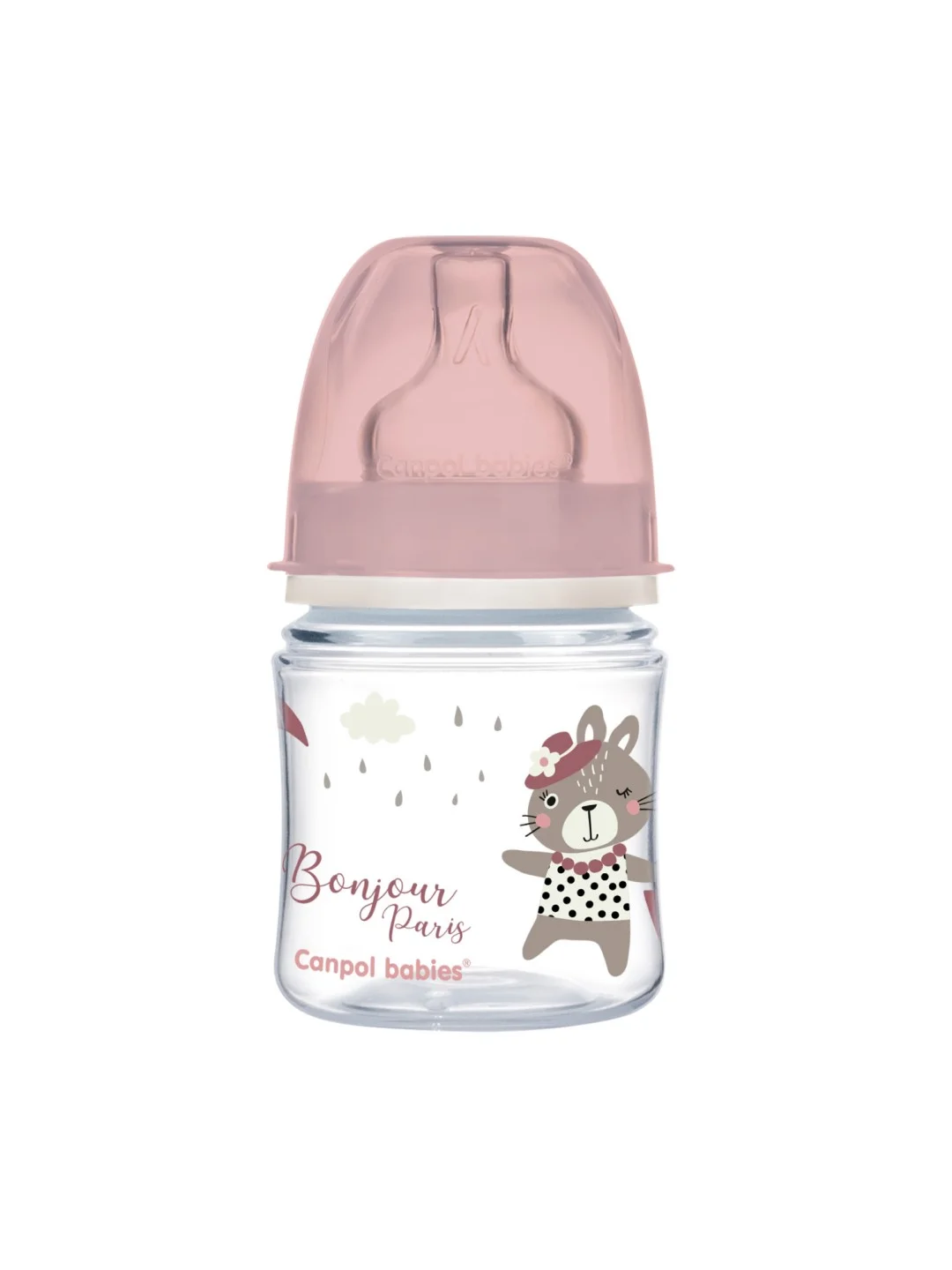 Голубой canpol Babies Bonjour Paris Бутылочка для кормления c широким горлом, 120 мл
