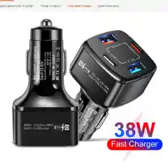 Автомобильное зарядное устройство 4в1, 38Вт, PD+QC3.0, 3.1A, 2USB + 2Type-C