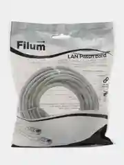 Серый кабель патч-корд U/UTP 5e кат. 10м Filum FL-U5-C-10M 26AWG(7x0.16 мм)