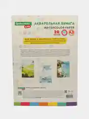 Бумага для акварели Brauberg Kids, для рисования, в папке, художественная А3 20л, 200 г/м2