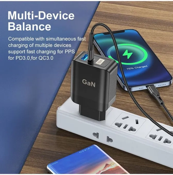 GaN зарядное устройство, QC3.0, PD33W