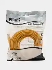 Желтый кабель патч-корд U/UTP 5e кат. 10м Filum FL-U5-C-10M-Y 26AWG(7x0.16 мм)