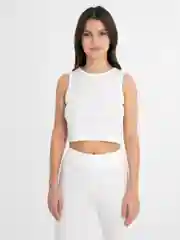 Белый женский летний костюм брюки клеш и топ