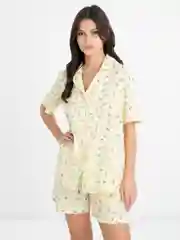 Желтый костюм женский, летний: кофта и шорты
