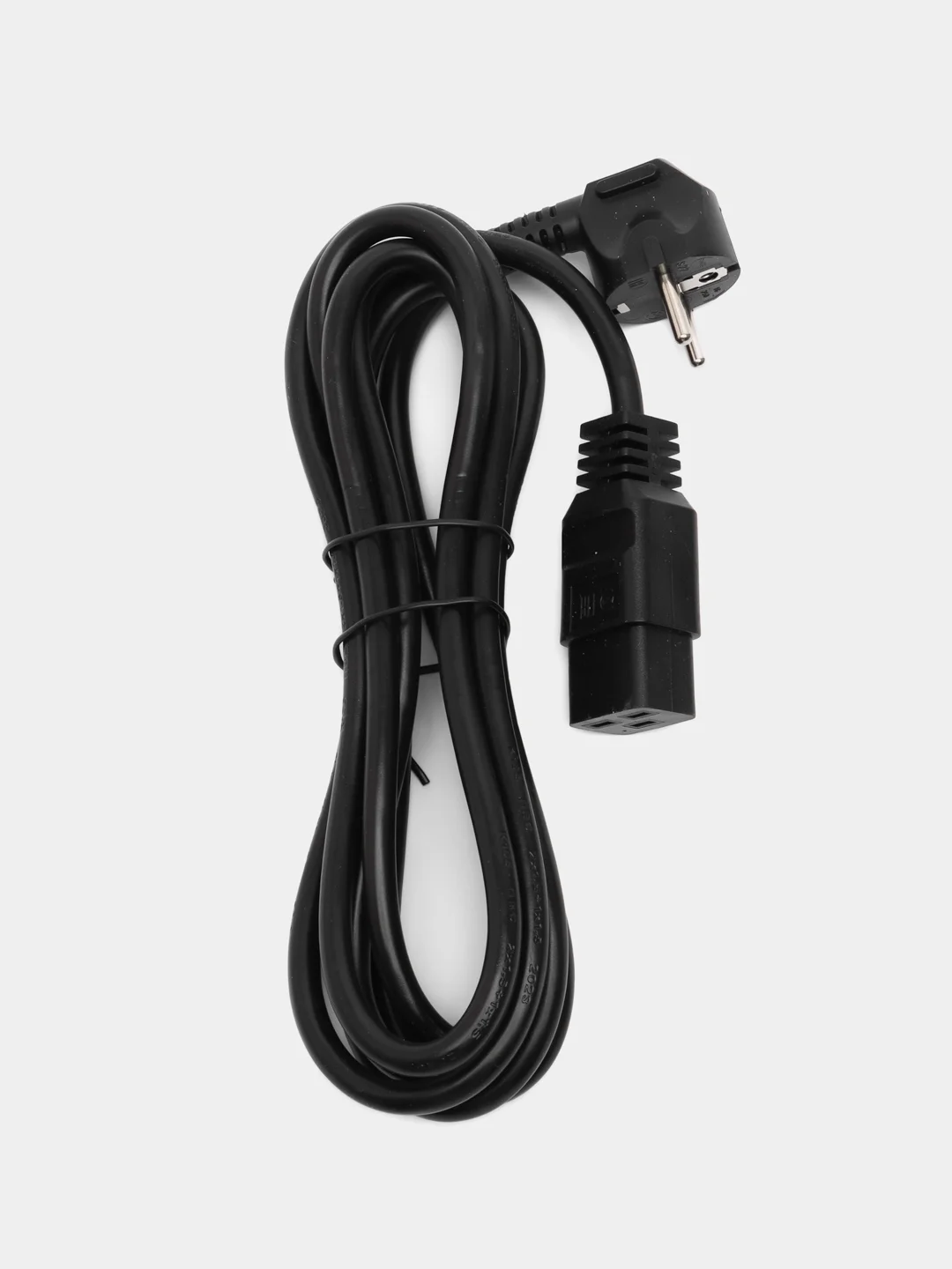 Черный кабель питания Filum FL-PC-SH90/C19-C-3.0-BK ПВС-АП 3x1.5 CEE 7/7(Schuko) угловая - C19