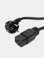 Черный кабель питания Filum FL-PC-SH90/C19-C-3.0-BK ПВС-АП 3x1.5 CEE 7/7(Schuko) угловая - C19