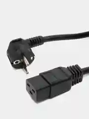 Черный кабель питания Filum FL-PC-SH90/C19-C3-3.0-BK ПВС-АП 3x2.5 CEE 7/7(Schuko) угловая - C19