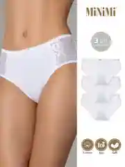 Трусы - слипы женские MiNiMi BO242 Slip Maxi  макси кружевные из хлопка набор 3 шт