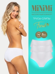 Трусы -слипы женские MiNiMi FRESH MF222 Slip цветные из хлопка набор 3 штуки