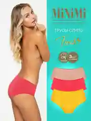Трусы -слипы женские MiNiMi FRESH MF222 Slip цветные из хлопка набор 3 штуки