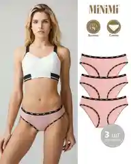 Трусы -слипы женские MiNiMi SPORT CHIC MS221 Slip, хлопок, набор 3 штуки