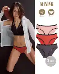Трусы -слипы женские MiNiMi SPORT CHIC MS221 Slip, хлопок, набор 3 штуки