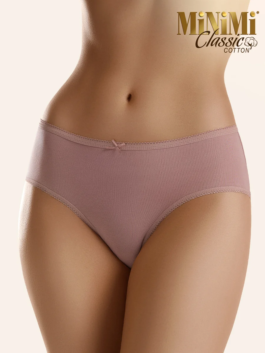 Трусы - слипы женские MiNiMi BO222 Slip цветные из хлопка набор 3 штуки