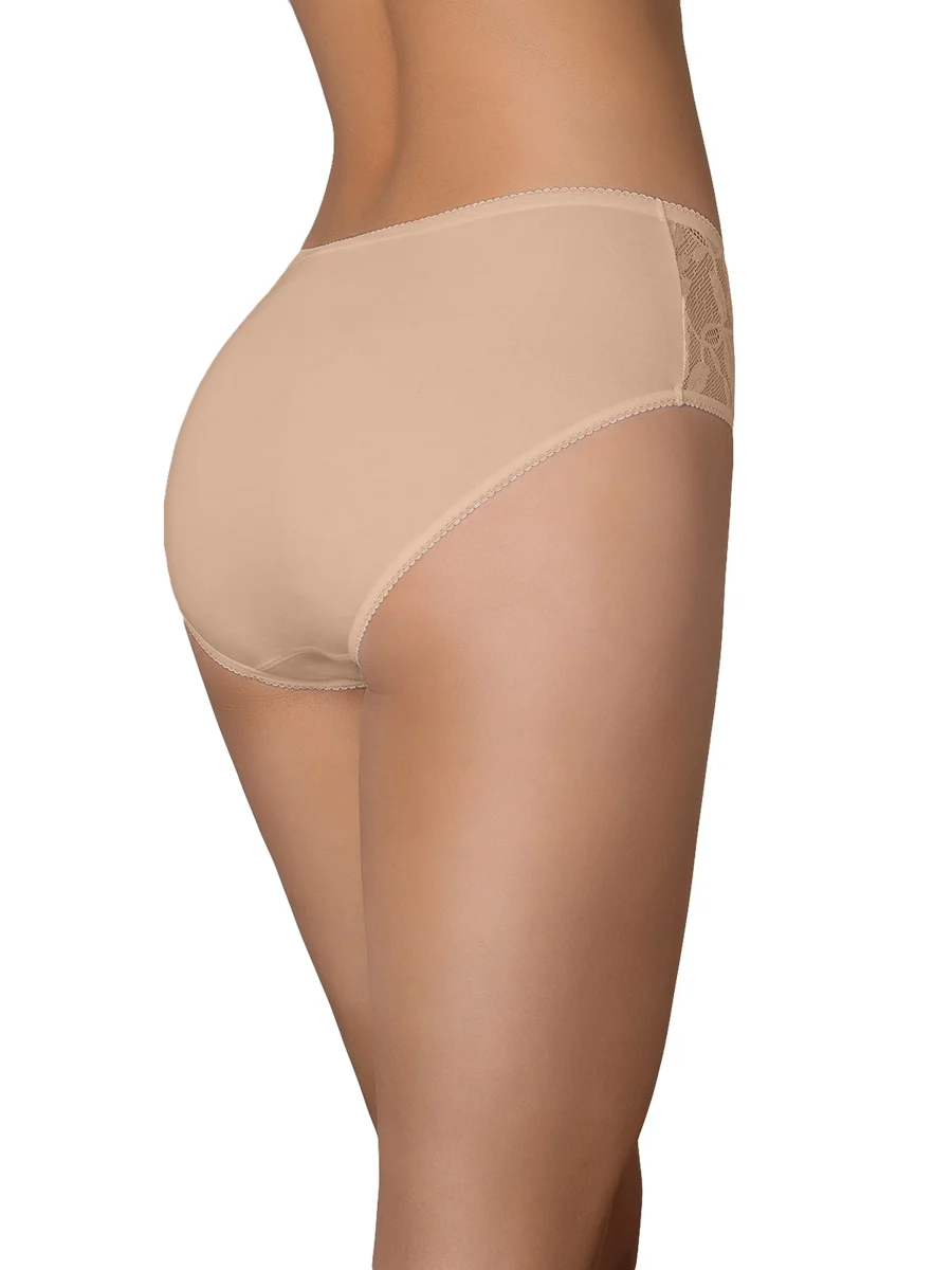 Трусы - слипы женские MiNiMi BO242 Slip Maxi  макси кружевные из хлопка набор 3 шт