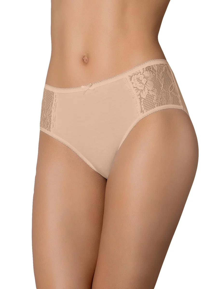 Трусы - слипы женские MiNiMi BO242 Slip Maxi  макси кружевные из хлопка набор 3 шт