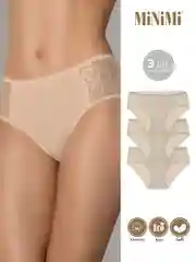 Трусы - слипы женские MiNiMi BO242 Slip Maxi  макси кружевные из хлопка набор 3 шт