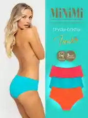 Трусы -слипы женские MiNiMi FRESH MF222 Slip цветные из хлопка набор 3 штуки