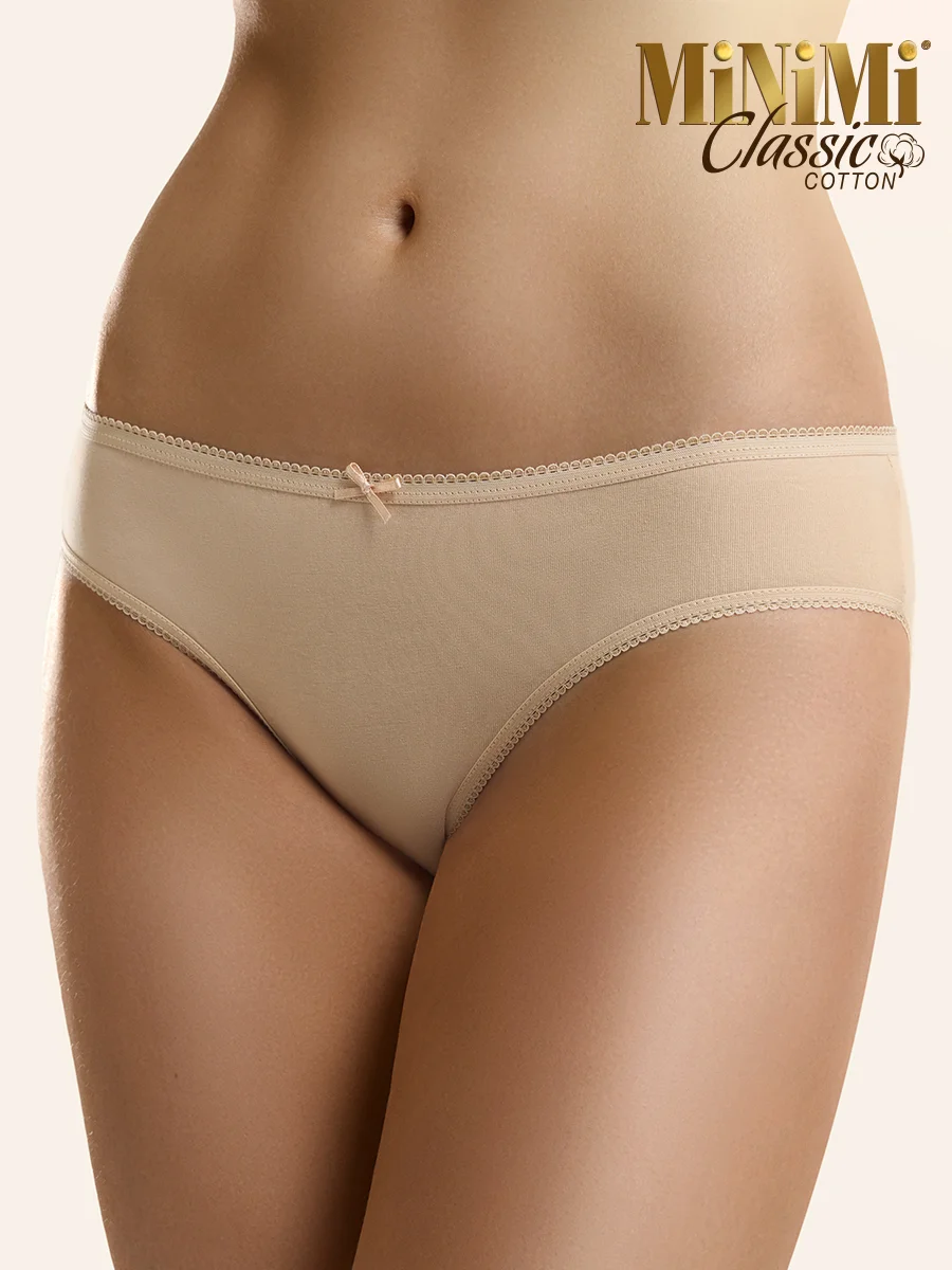 Трусы - слипы женские MiNiMi BO221 Slip цветные из хлопка набор 3 штуки