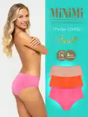 Трусы -слипы женские MiNiMi FRESH MF222 Slip цветные из хлопка набор 3 штуки
