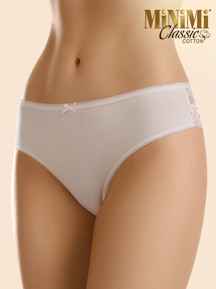 Трусы - стринги женские MiNiMi BO213 String кружевные из хлопка набор 3 штуки