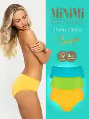 Трусы -слипы женские MiNiMi FRESH MF222 Slip цветные из хлопка набор 3 штуки