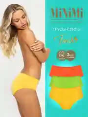 Трусы -слипы женские MiNiMi FRESH MF222 Slip цветные из хлопка набор 3 штуки