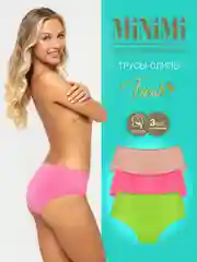 Трусы -слипы женские MiNiMi FRESH MF222 Slip цветные из хлопка набор 3 штуки