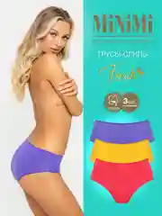 Трусы -слипы женские MiNiMi FRESH MF222 Slip цветные из хлопка набор 3 штуки