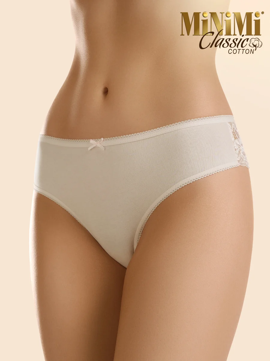 Трусы - стринги женские MiNiMi BO213 String кружевные из хлопка набор 3 штуки