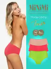 Трусы -слипы женские MiNiMi FRESH MF222 Slip цветные из хлопка набор 3 штуки