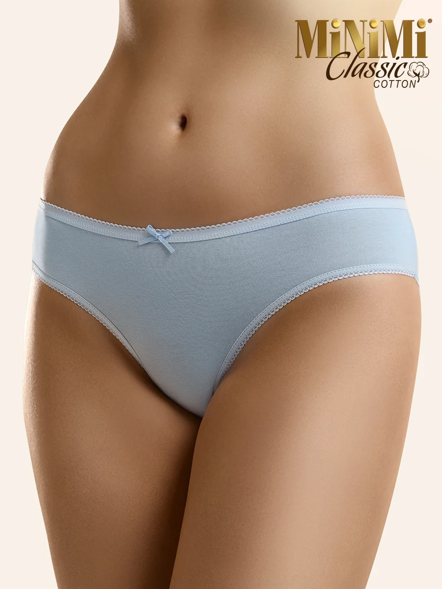 Трусы - слипы женские MiNiMi BO221 Slip цветные из хлопка набор 3 штуки