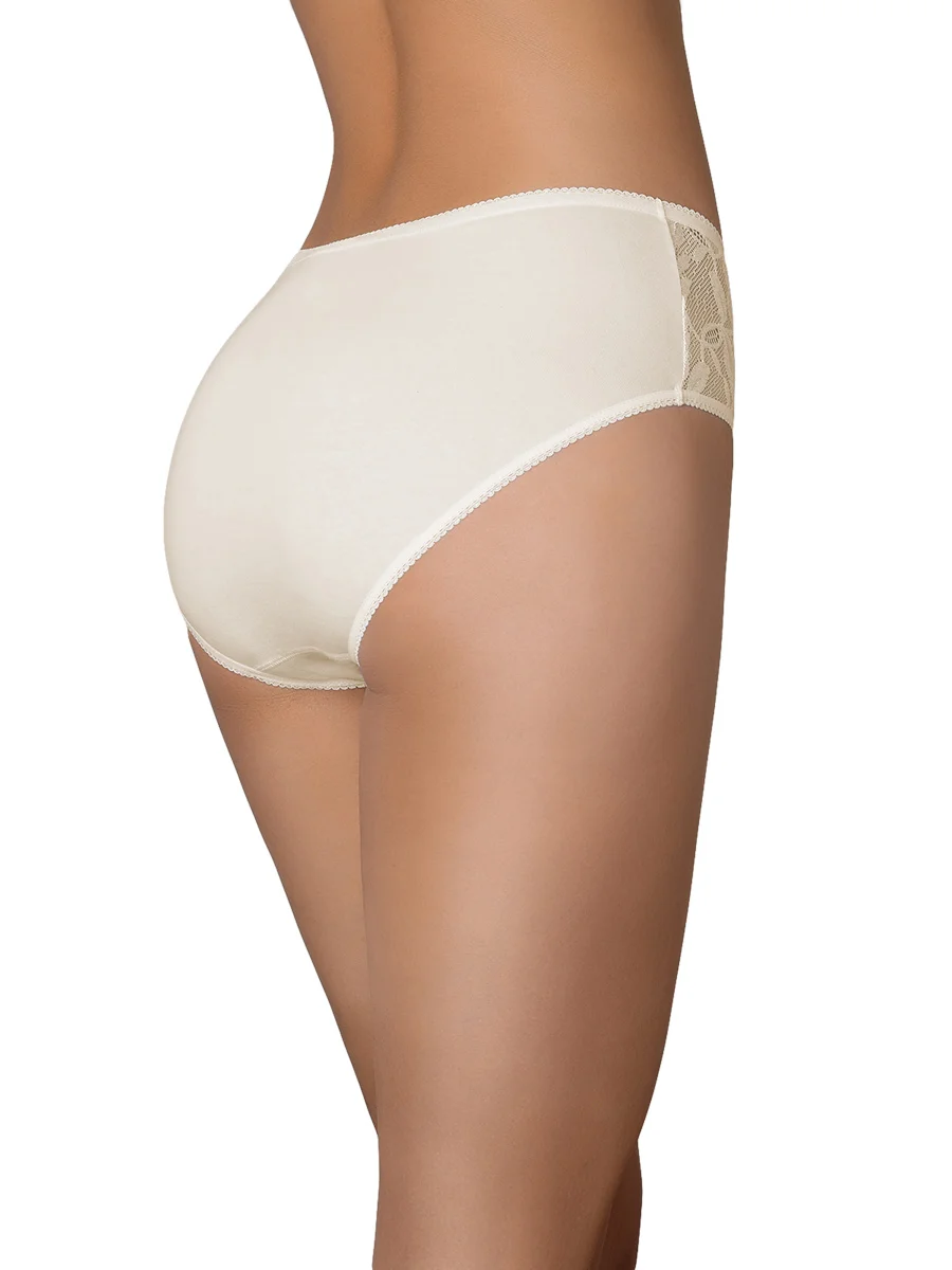 Трусы - слипы женские MiNiMi BO242 Slip Maxi  макси кружевные из хлопка набор 3 шт