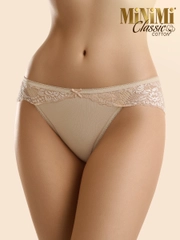 Трусы - слипы женские MiNiMi BO224 Slip кружевные цветные из хлопка набор 3 штуки