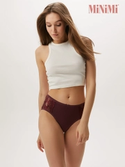 Трусы - слипы женские MiNiMi BO242 Slip Maxi  макси кружевные из хлопка набор 3 шт