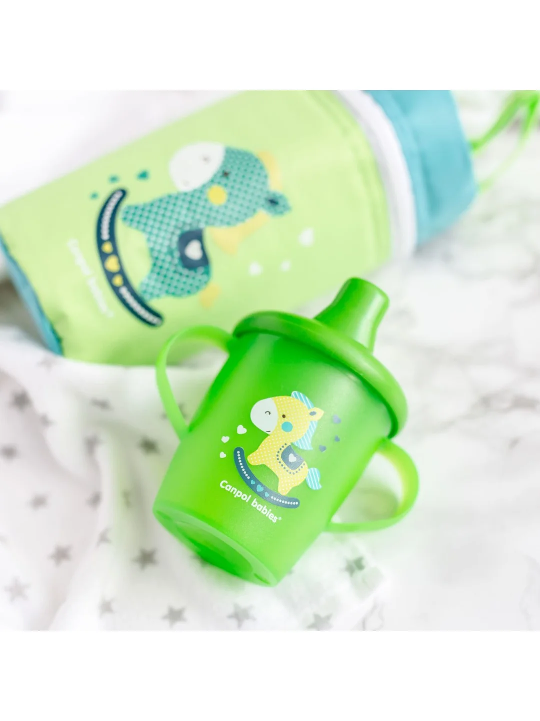Зеленый canpol babies Toys Чашка-непроливайка с носиком 250 мл,  9+ месяцев