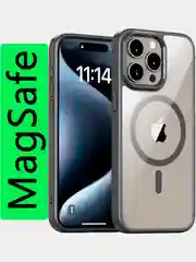 Серый меланж прозрачный чехол для Apple IPhone 15 Pro / 15 Pro Max с силиконовым кантом Crystal Case