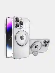 Серебряный чехол MagSafe (Магсейф) для айфон iPhone 11 12 13 14 Pro Max с кольцом защитой камеры