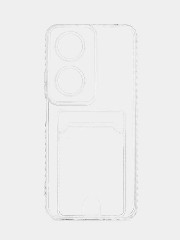 Чехол для Honor X7b / Хонор Х7б прозрачный с карманом для карты
