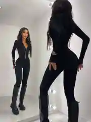 Черный комбинезон женский