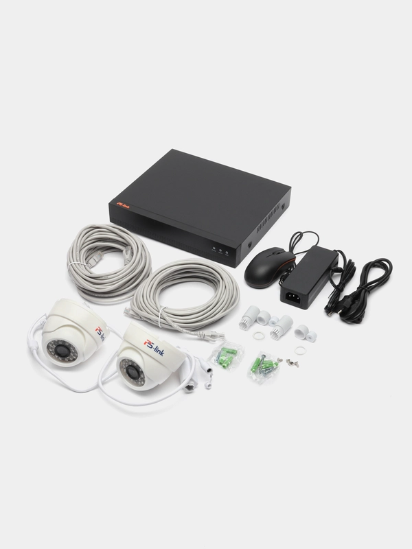 Комплект IP видеонаблюдения Ps-Link KIT-A202IP-POE 2 камеры для помещения 2Мп с POE