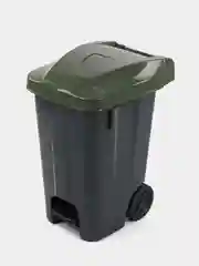 Зелёный хаки мусорный бак с педалью
